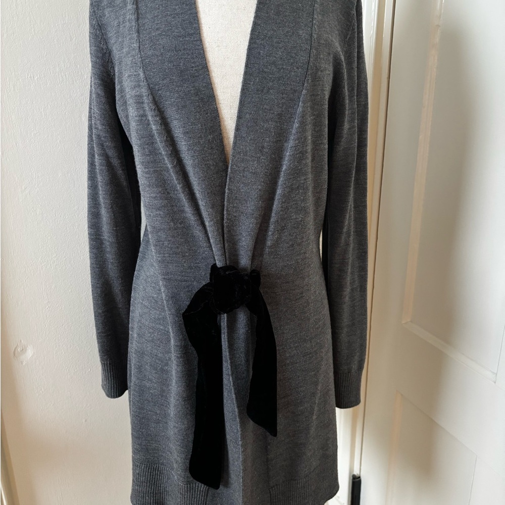 Talbots Stylish Gray Merino Wool Sweater